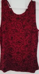 Red cross-back dressy cami tank, fits 6/8